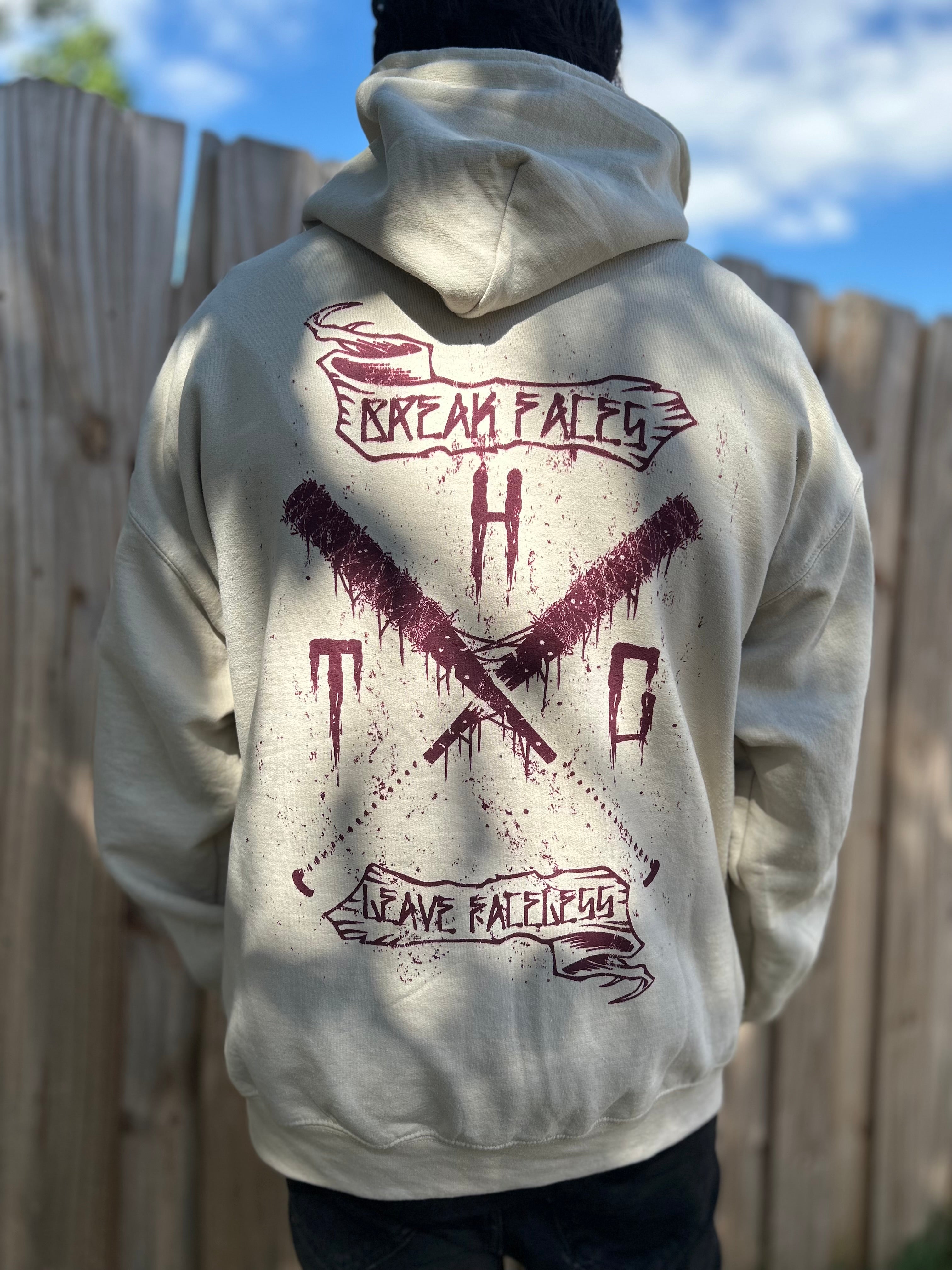 Traitors Spiked Bats Hoodie (Off White W/ Maroon Ink) – TRAITORS